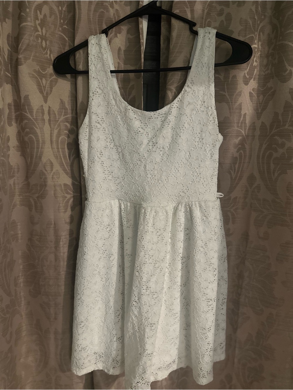 Ambiance White Lace Sleeveless Mini Dress